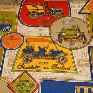 Vintage Car Print Fabric